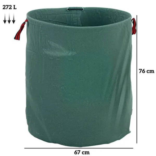 Trädgårdsavfallspåse, Kapacitet 272 Liter, Mått Ø67 x 76 cm, Förstärkta Handtag, Rivtålig, Vattenavvisande