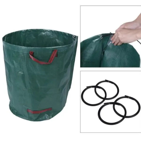 Trädgårdsavfallssäckar - Miljövänliga - Pack om 4 - 270L - Höjd 76cm - Diameter 66cm