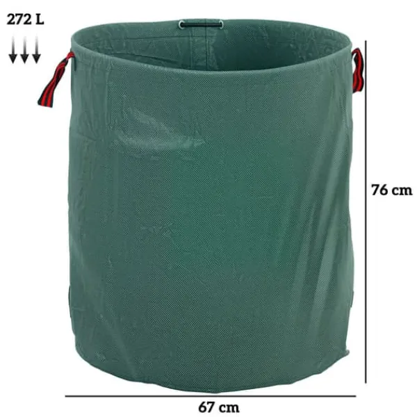 Trädgårdsavfallssäckar - Set med 3 - 272 L - Extra kraftiga - Förstärkta handtag - Flexibla hopfällbara ringar - Ljusgrön Trädgårdskorgar