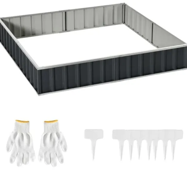Trädgårdsbädd, Tjockt Färgat Stål, 258L x 90B x 30H cm, 253L x 85B x 30H cm Planteringsområde, Verktygsfri Installation, Höjd Design