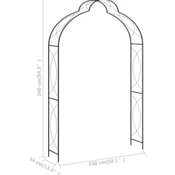 Clearance Trädgårdsbåge 150x34x240 cm järn - Trädgårdsbåge - Rosenbåge - Home & Living Krukor & Växtbehållare