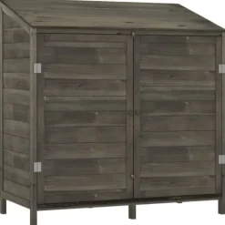 vidaXL Trädgårdsbod antracit 102x52x112 cm massivt granträ