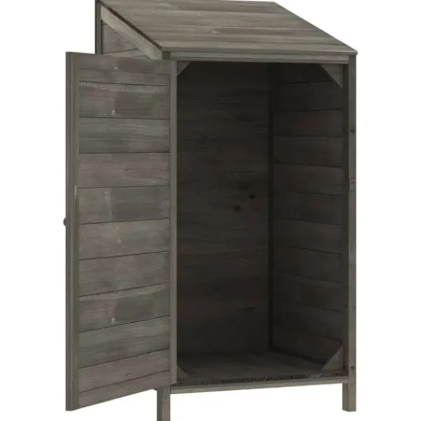 vidaXL Trädgårdsbod antracit 55x52x112 cm massivt granträ
