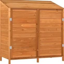 Best Trädgårdsbod i massivt granträ - Förvaringslösning för trädgården | Färg: Brun | Storlek: 102x52x112 cm Skjul, Garage & Carports