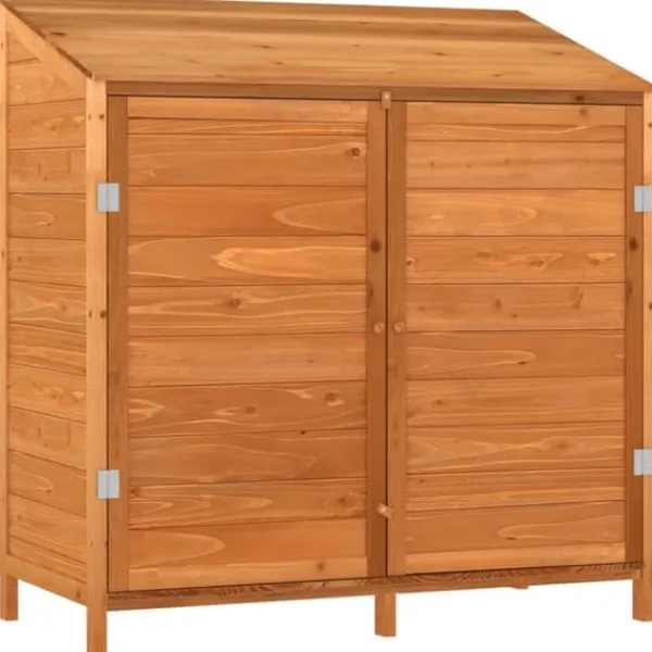 Best Trädgårdsbod i massivt granträ - Förvaringslösning för trädgården | Färg: Brun | Storlek: 102x52x112 cm Skjul, Garage & Carports