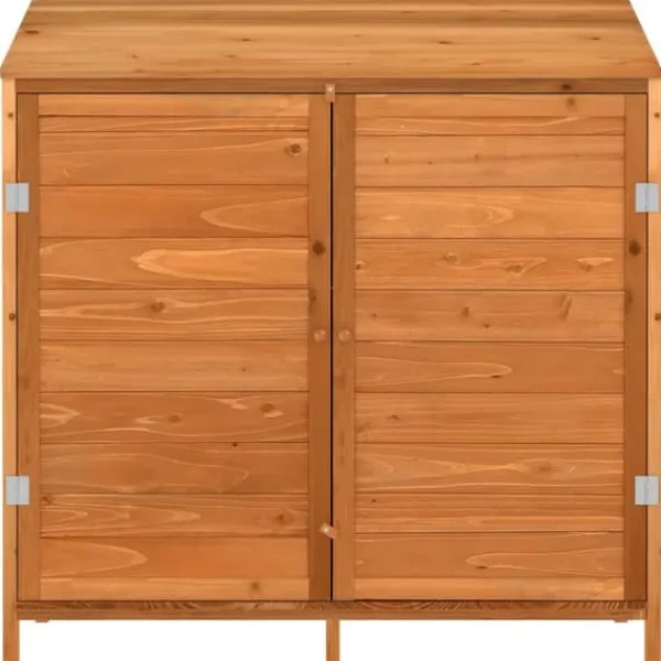 Best Trädgårdsbod i massivt granträ - Förvaringslösning för trädgården | Färg: Brun | Storlek: 102x52x112 cm Skjul, Garage & Carports