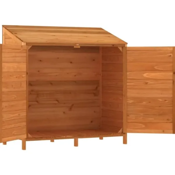 Best Trädgårdsbod i massivt granträ - Förvaringslösning för trädgården | Färg: Brun | Storlek: 102x52x112 cm Skjul, Garage & Carports