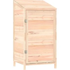 Online Trädgårdsbod i massivt granträ för förvaring av trädgårdsredskap | Storlek: 55x52x112 cm Skjul, Garage & Carports