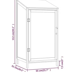 Online Trädgårdsbod i massivt granträ för förvaring av trädgårdsredskap | Storlek: 55x52x112 cm Skjul, Garage & Carports