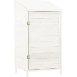 Outlet Trädgårdsbod i massivt granträ för förvaring | Färg: Vit | Storlek: 55x52x112 cm Skjul, Garage & Carports