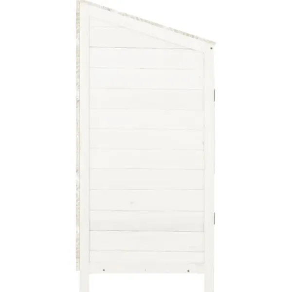 Outlet Trädgårdsbod i massivt granträ för förvaring | Färg: Vit | Storlek: 55x52x112 cm Skjul, Garage & Carports