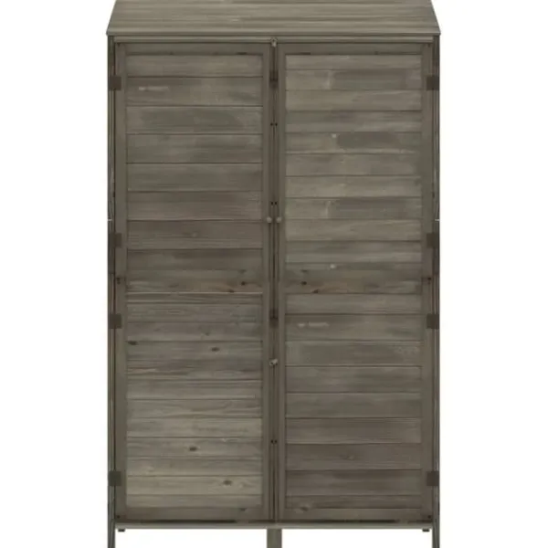 Trädgårdsbod i massivt granträ - Förvaring för redskap och tillbehör | Färg: Antracit | Storlek: 102x52x174,5 cm Skjul, Garage & Carports