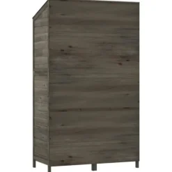 Trädgårdsbod i massivt granträ - Förvaring för redskap och tillbehör | Färg: Antracit | Storlek: 102x52x174,5 cm Skjul, Garage & Carports