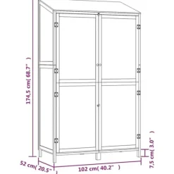 Trädgårdsbod i massivt granträ - Förvaring för redskap och tillbehör | Färg: Antracit | Storlek: 102x52x174,5 cm Skjul, Garage & Carports
