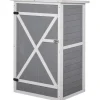 Discount Trädgårdsbod i trä 75×56×115 cm med hyllplan, svart/grå/vit Skjul, Garage & Carports