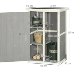 Discount Trädgårdsbod i trä 75×56×115 cm med hyllplan, svart/grå/vit Skjul, Garage & Carports