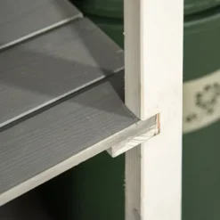 Discount Trädgårdsbod i trä 75×56×115 cm med hyllplan, svart/grå/vit Skjul, Garage & Carports