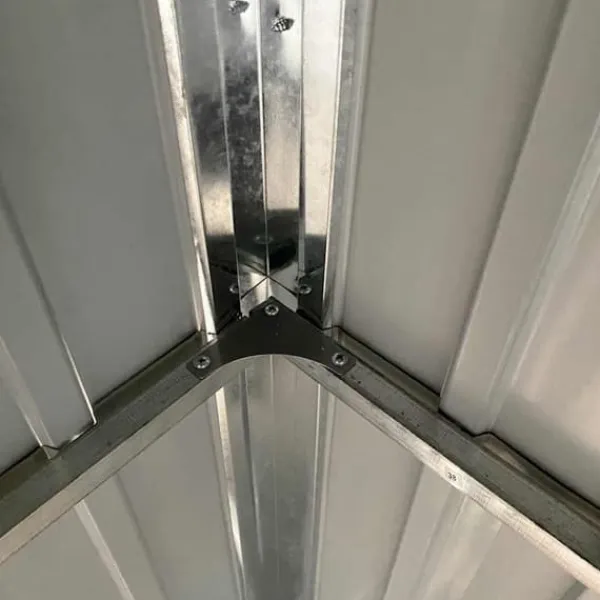 Online Trädgårdsbod med förlängt tak i stål - Förvaring för verktyg och möbler | Färg: Antracit | Storlek: 277x107x181 cm Skjul, Garage & Carports