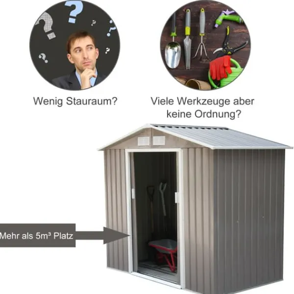 Clearance Trädgårdsbod, 213x130x185 cm, Grön Skjul, Garage & Carports