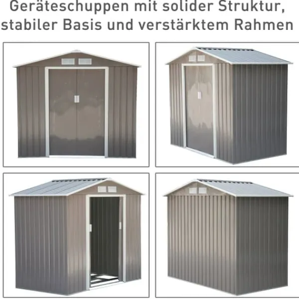 Clearance Trädgårdsbod, 213x130x185 cm, Grön Skjul, Garage & Carports