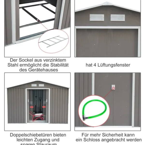 Clearance Trädgårdsbod, 213x130x185 cm, Grön Skjul, Garage & Carports