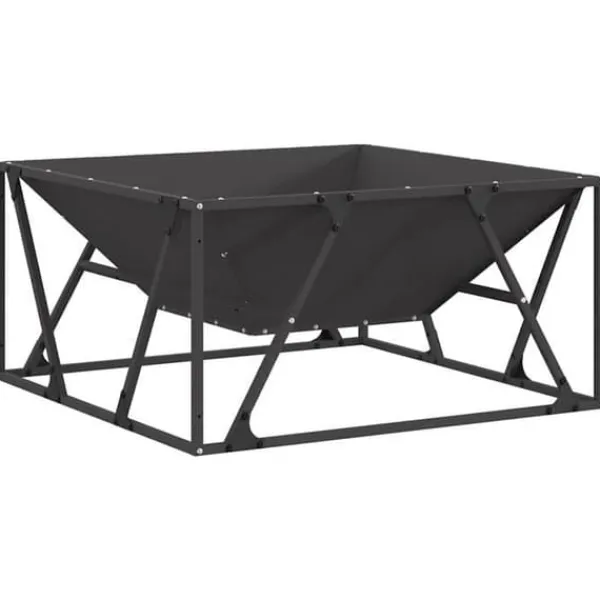 Trädgårdsbrasero i stål - - 80x80x40 cm - Svart - Stål - Max temperatur 600 ℃ - Rostbeständig Öppna Spisar