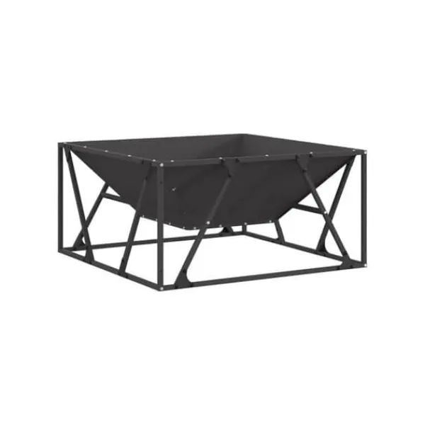 Trädgårdsbrasero i stål - - 80x80x40 cm - Svart - Stål - Max temperatur 600 ℃ - Rostbeständig Öppna Spisar
