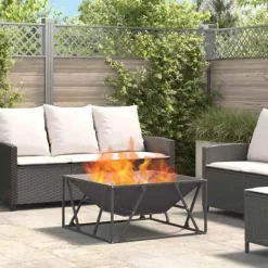 Trädgårdsbrasero i stål - - 80x80x40 cm - Svart - Stål - Max temperatur 600 ℃ - Rostbeständig Öppna Spisar