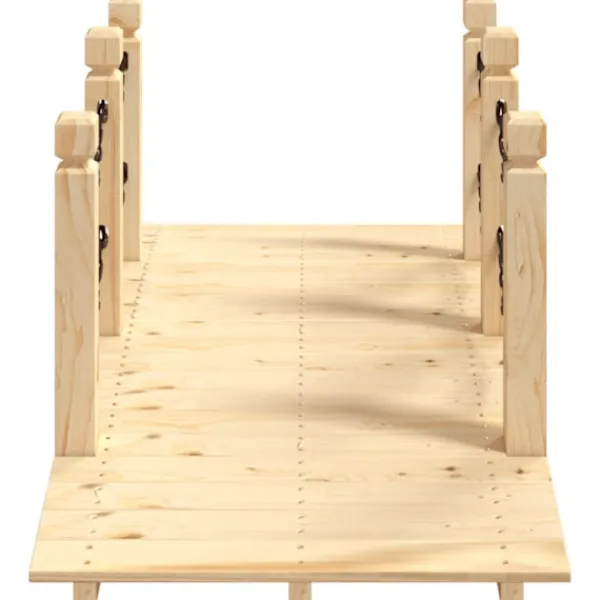 vidaXL Trädgårdsbro med kedjeräcken 150x67x56cm massivt granträ