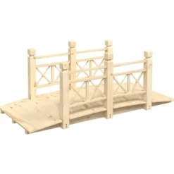 vidaXL Trädgårdsbro med räcken 150x67x56cm massivt granträ