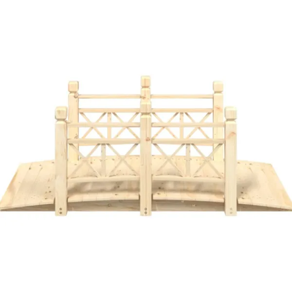 Sale Trädgårdsbro med räcken 150x67x56cm massivt granträ Trädgårdsbroar