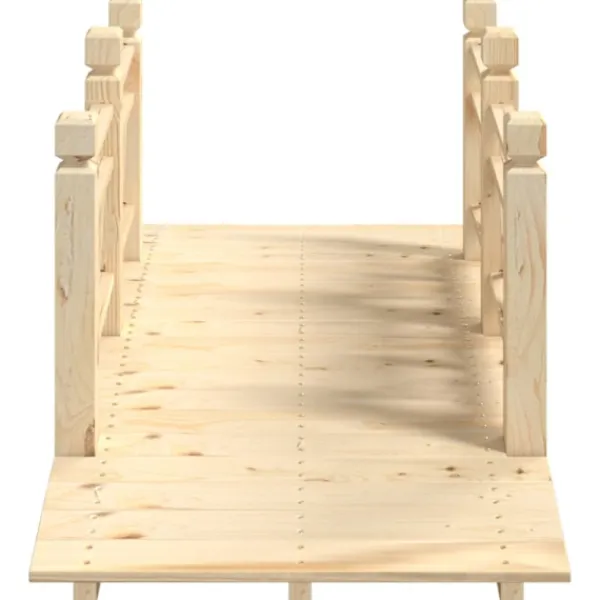 Sale Trädgårdsbro med räcken 150x67x56cm massivt granträ Trädgårdsbroar