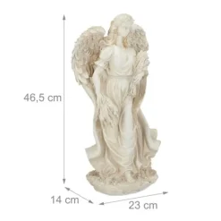 Online Trädgårdsfigur, Stående Ängel, 46.5x23x14 cm, Vit Trädgårdsprydnader