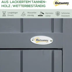 Online Trädgårdsförråd, Trä, 129x51,5x180 cm, Grå och Svart Skjul, Garage & Carports