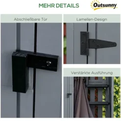 Online Trädgårdsförråd, Trä, 129x51,5x180 cm, Grå och Svart Skjul, Garage & Carports