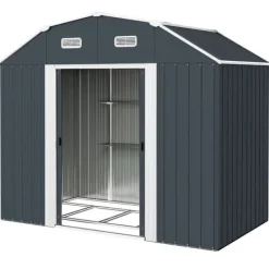 Best Trädgårdsförråd, 238x132x198,5 cm, Mörkgrå Skjul, Garage & Carports