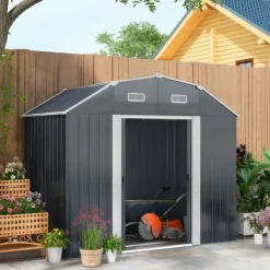 Best Trädgårdsförråd, 238x132x198,5 cm, Mörkgrå Skjul, Garage & Carports