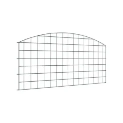 vidaXL Trädgårdsgärd i stål - - 5 delar - 100x50 cm - Grön - Väderbeständig stål - Utomhusbruk