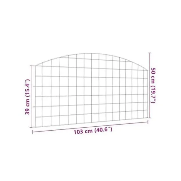 vidaXL Trädgårdsgärd i stål - - 5 delar - 100x50 cm - Grön - Väderbeständig stål - Utomhusbruk