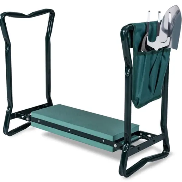Hot Trädgårdsknekt och sittplats, 60×28×49 cm, Grön Stöd Med Hjul, Säten & Knäskydd För Trädgårdsskötsel