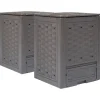 vidaXL Trädgårdskompost 2 st brun 60x60x83 cm 600 L plastrotting