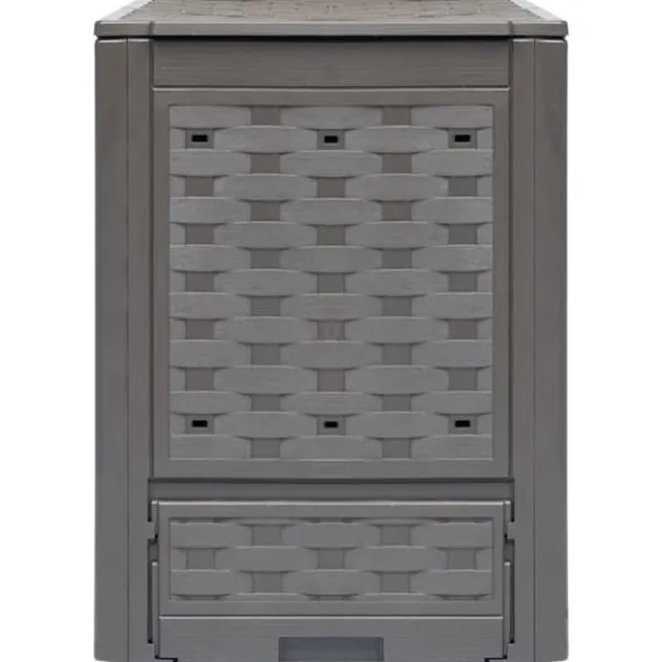 vidaXL Trädgårdskompost 3 st brun 60x60x83 cm 900 L plastrotting