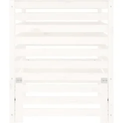Trädgårdskompost av massiv furu - Hög kapacitet med praktiskt lock | Storlek: 82,5x82,5x99,5 cm | Färg: Vit Kompostering