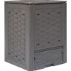 vidaXL Trädgårdskompost brun 60x60x83 cm 300 L plastrotting