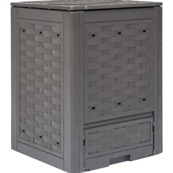 Trädgårdskompost brun 60x60x83 cm 300 L plastrotting - Trädgårdskompost - Trädgårdskomposter - Home & Living