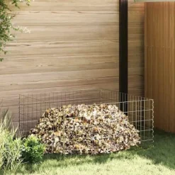 Trädgårdskompost i galvaniserat stål - Modulär stängselpanel | Färg: Metall | Storlek: 100x100x50 cm