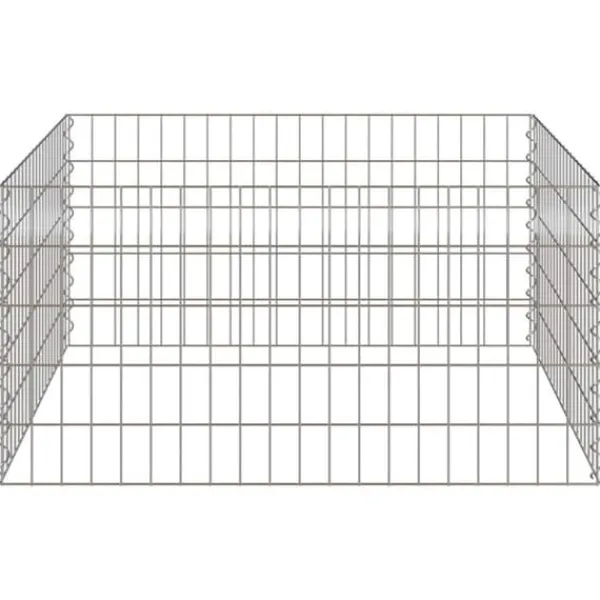 Trädgårdskompost i galvaniserat stål - Modulär stängselpanel | Färg: Metall | Storlek: 100x100x50 cm