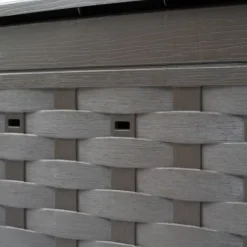 Trädgårdskompost i rottingimitation - Plastkompostlåda | Volym: 300 L | Storlek: 60x60x83 cm | Färg: Brun