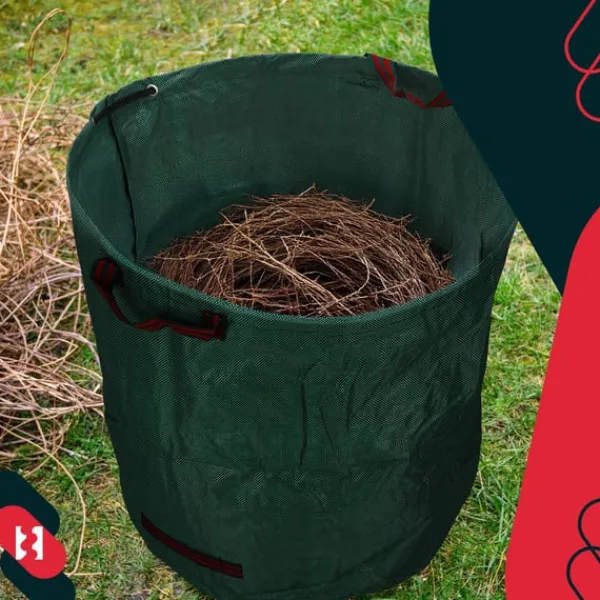 Outlet Trädgårdskorg för löv och gräs, rund, hopfällbar, 270 l, set om 2 Trädgårdskorgar