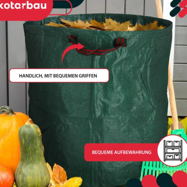Outlet Trädgårdskorg för löv och gräs, rund, hopfällbar, 270 l, set om 2 Trädgårdskorgar
